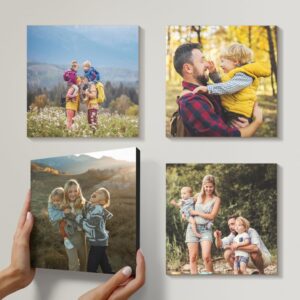 Custom Magnetic Photo Tiles - Adhesive, Frameless, 8x8 (Set of 4)