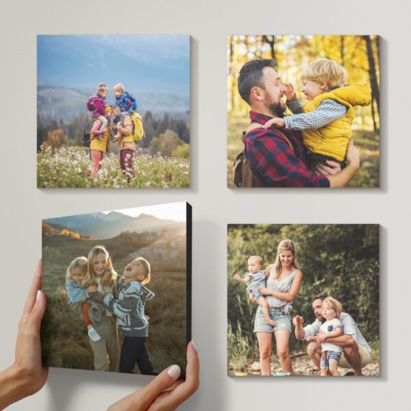 Custom Magnetic Photo Tiles - Adhesive, Frameless, 8x8 (Set of 4)