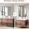 24" x 36" Brushed Gold Rectangle Mirror, Wall-Mounted Vanity Mirror – Horizontal or Vertical - Image 2