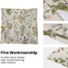 Spring Pillow Covers 18x18, Set of 2 – Sage Green Wildflower Linen Cushion Cases for Sofa, Couch, Bed - Image 4