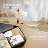 Vanity Makeup Mirror with Lights, 2X/3X/10X Magnification, Trifold Touch Control – White - Image 3