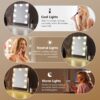 Hollywood Vanity Mirror with Lights – 9 LED Bulbs, Touch Control, 3 Light Colors, 360° Rotation - Image 7