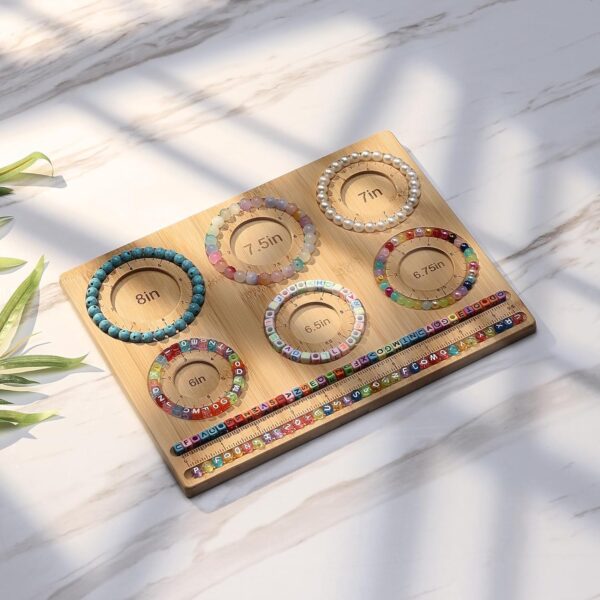 Bamboo Bead Board for Jewelry and Bracelet Making, DIY Beading Board