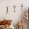 3-Piece Metal Flower Wall Art – Rustic Beige Farmhouse Décor Set - Image 3