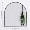 33" x 31" Black Arched Mirror – Half Circle Mantel & Dresser Mirror - Image 4
