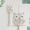 Owl Macrame Wall Hanging - Handwoven Boho Tapestry for Bedroom, Living Room, Nursery (Beige, Small) - Image 3