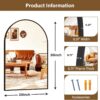 20" x 30" Black Arched Bathroom Mirror – Metal Frame Vanity and Wall Mirror - Image 5