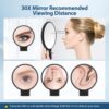 30X Hand Mirror, Double-Sided Foldable Makeup Mirror with Handle – Black - Image 2
