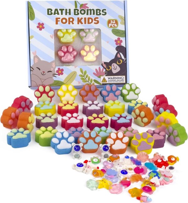 32-Pack Kids Bath Bombs with Surprise Toys – Ocean & Space Themes