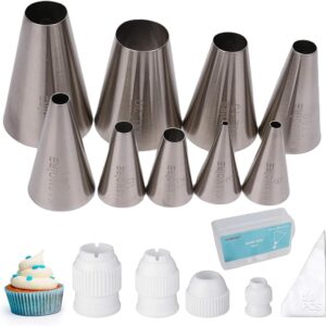 9-Piece Round Piping Tip Set for Macarons, Cake & Cookie Decorating