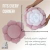 Velvety Soft Flower-Shaped Throw Pillow - Cream and Pink Monochromatic Funky Décor - Image 3
