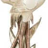 Double Crane Metallic Sculpture – Ivory, Gold & Copper Bird Figurine for Home Decor - Image 3