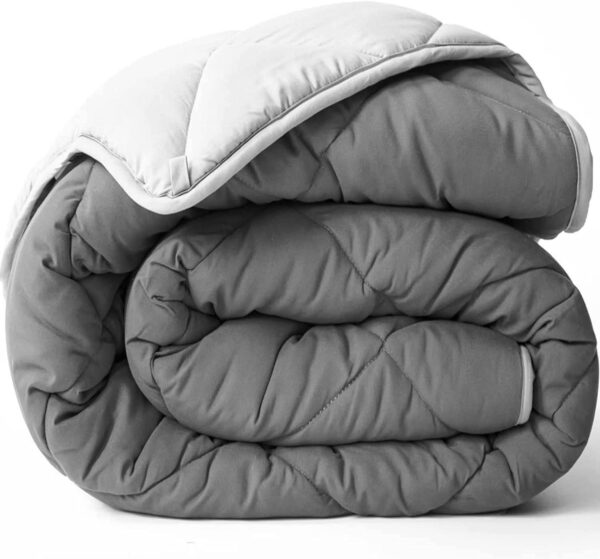 Down Alternative Comforter – Reversible, King/Cal King, Light/Dark Gray, All-Season