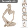 Thinker Style Sandstone Resin Abstract Sculpture – Home Office Desktop Decor (Small, Left) - Image 3