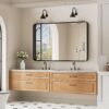 30" x 48" Black Bathroom Mirror – Matte Frame, Rounded Rectangle, Tempered Glass - Image 3