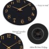 8-Inch Modern Wall Clock – Silent, Battery Operated, Black & Gold - Image 7