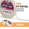 3-Pack White Artist Tape – Acid-Free Masking Tape for Drafting & Watercolor (0.6″ x 540FT) - Image 7