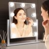 Hollywood Vanity Mirror with Lights – 9 LED Bulbs, Touch Control, 3 Light Colors, 360° Rotation - Image 8