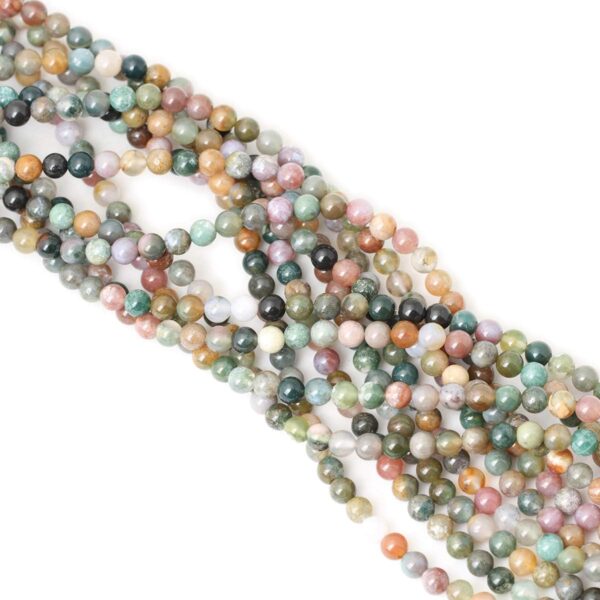 60pcs 6mm Natural Indian Agate Gemstone Beads, 15" Strand for DIY Jewelry Making