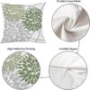 Set of 2 Green Dahlia Throw Pillow Covers - 18x18, Double-Sided Floral Farmhouse Décor for Sofa and Couch - Image 6