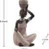 African Lady Statue – Antique Wood stone Figurine for Tabletop & Bookshelf Décor - Image 7