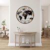 24" World Map Wall Clock – Modern Metal, Silent & Battery Operated - Image 4