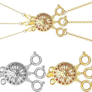 Layered Necklace Clasp for Women, Slide Jewelry Lock in Silver & 14k Gold, Bracelet Connectors