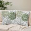 Set of 2 Green Dahlia Throw Pillow Covers - 18x18, Double-Sided Floral Farmhouse Décor for Sofa and Couch - Image 2