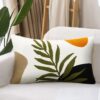 Boho Lumbar Pillow Cover 12x20 – Tufted Mid-Century Decorative Pillowcase, Green & Black (1PC) - Image 2