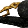 Bronze Sisyphus Sculpture – Heavy Ball Struggler Statue, Modern Resin Office & Living Room Decor - Image 5
