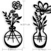 3-Piece Black Metal Flower Wall Decor - 14.56"x5.9", Perfect Mother's Day Gift for Kitchen, Bedroom, Living Room - Image 2