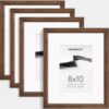 8x10 Walnut Picture Frame Set of 4 - Handcrafted with 5x7 Mat, Wall or Tabletop Display - Image 3