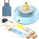Mini Pottery Wheel Machine – 6" Clay Wheel for Beginners & Kids with 18PCS Sculpting Tools