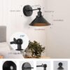 Set of 2 Black Vintage Wireless Wall Sconces - Battery Operated LED Lights with Remote for Bedroom, Farmhouse, Gallery - Image 2