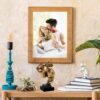 Couples Kiss Sculpture – Gold Abstract Resin Figurine for Desk, Bookshelf, or Living Room Décor - Image 5