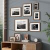 6x8 Walnut Picture Frame - Modern Wood Frame with Tempered Glass, Fits 5x7 with Mat - Image 2