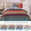 Boho Striped Quilt Set – King, 3-Piece, Colorful - Image 6