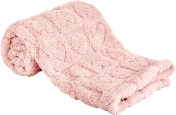 30"x40" Heart Checkered Baby Blanket – Ultra Soft, Cozy, Light Pink