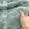 50"x60" Sage Green Fleece Throw Blanket – Checkered, Cozy & Soft - Image 4