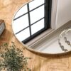32" x 34" Arched Bathroom Mirror – Wall-Mounted Aluminum Frame, Silver - Image 4