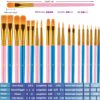 20-Piece Paint Brush Set – Acrylic, Oil, Watercolor Brushes for Kids & Adults, Blue+Pink - Image 5