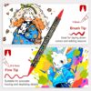 48-Color Dual Tip Acrylic Paint Markers with Bag – Brush & Fine Point for DIY Crafts, Wood, Canvas, Glass & More - Image 6