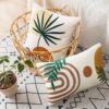 Boho Tufted Pillow Cover 20x20 – Abstract Leaf Design, Mid-Century Modern Decor (1PC) - Image 6