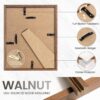 6x8 Walnut Picture Frame - Modern Wood Frame with Tempered Glass, Fits 5x7 with Mat - Image 6