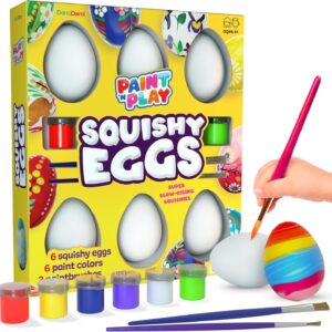 Easter Egg Squishy Painting Kit – Decorate 6 Slow-Rising Squishies with Paint, Arts & Crafts for Kids Ages 6–10