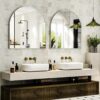 32" x 34" Arched Bathroom Mirror – Wall-Mounted Aluminum Frame, Silver - Image 2