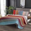 Boho Striped Quilt Set – King, 3-Piece, Colorful - Image 5