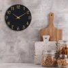8-Inch Modern Wall Clock – Silent, Battery Operated, Black & Gold - Image 4