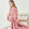 50"x60" 3D Ribbed Fleece Throw Blanket – Soft & Cozy, Pink - Image 9