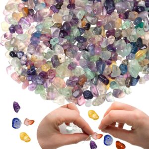 Fluorite Crystal Beads – 400 Pcs Natural Chip Stone Beads (5-8mm) for Jewelry Making & DIY Crafts